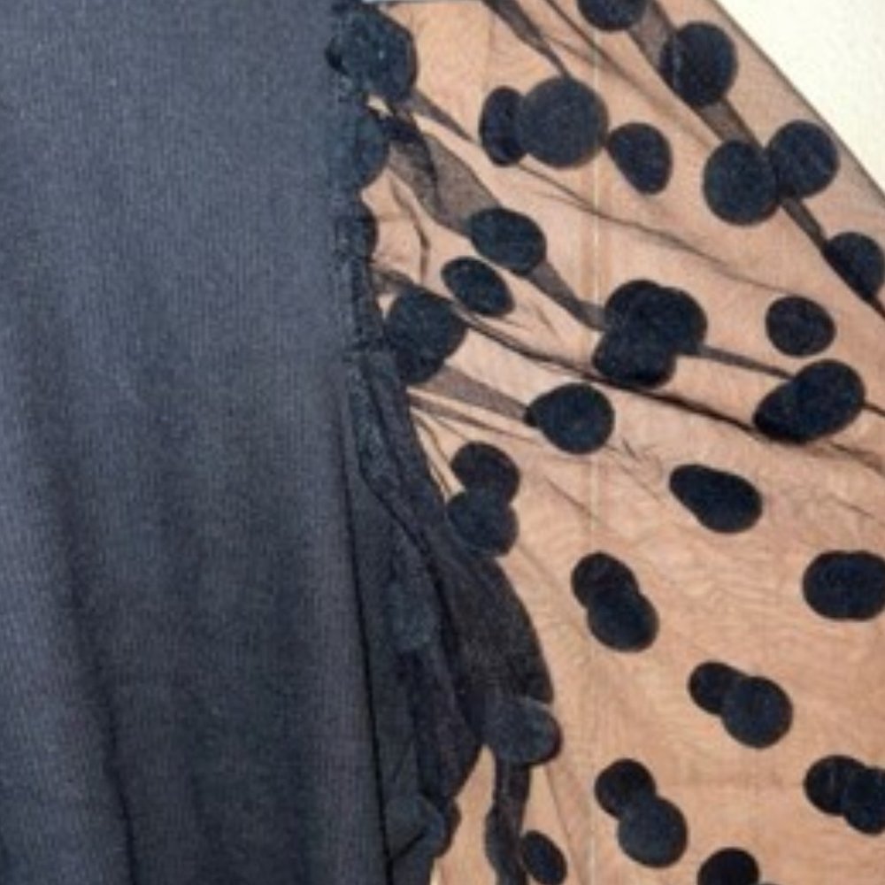 CHIC DOLLZ Polka Dot Mesh Sleeve Top - Picture 8 of 9